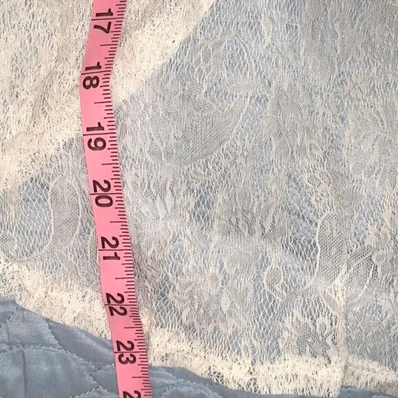 White Lace Short Sleeve Top With Ruffle Detail & Open Back Design By Alex & Jane - Picture 8 of 8